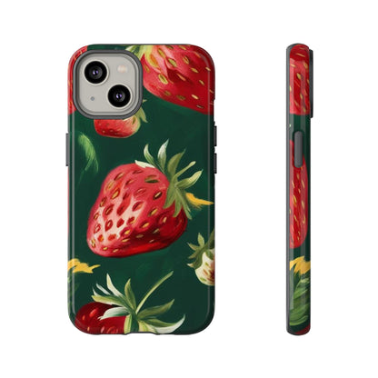 Strawberry Print Phone Case - Stylish Tough Cases for Nature Lovers