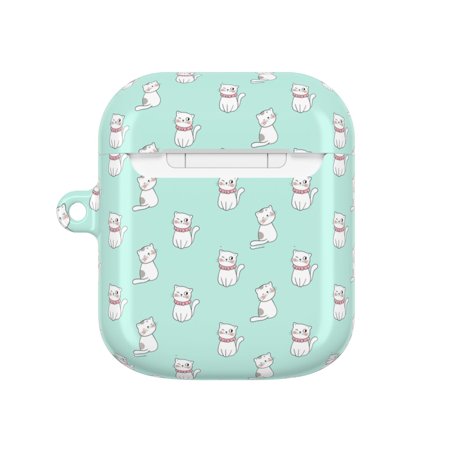 Cute Cat AirPod Case - Mint Green Cat Design for Pet Lovers
