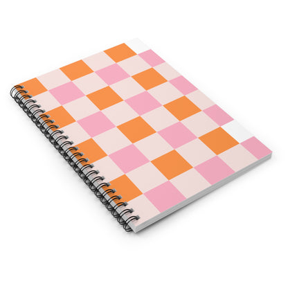 Colorful Checker Spiral Notebook | Ruled | Journal