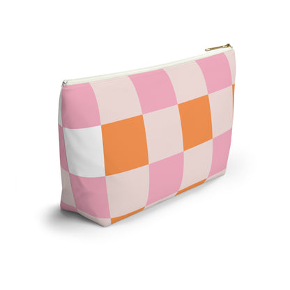 Colorful Checker Accessory Pouch | Makeup Bag | Travel Organizer