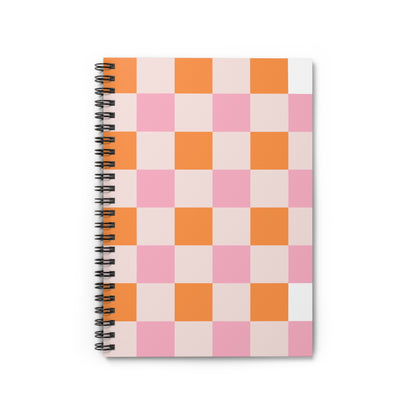Colorful Checker Spiral Notebook | Ruled | Journal