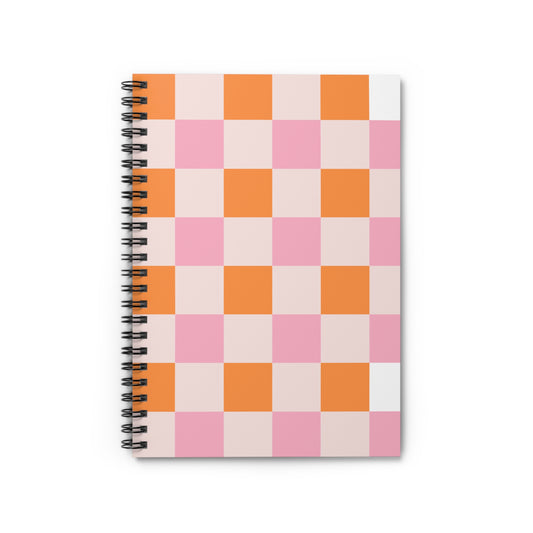 Colorful Checker Spiral Notebook | Ruled | Journal