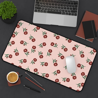 Crimson Bloom Desk Mat