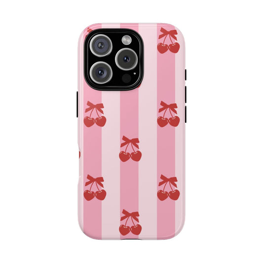 Cherry Stripe Phone Case | Tough Cases