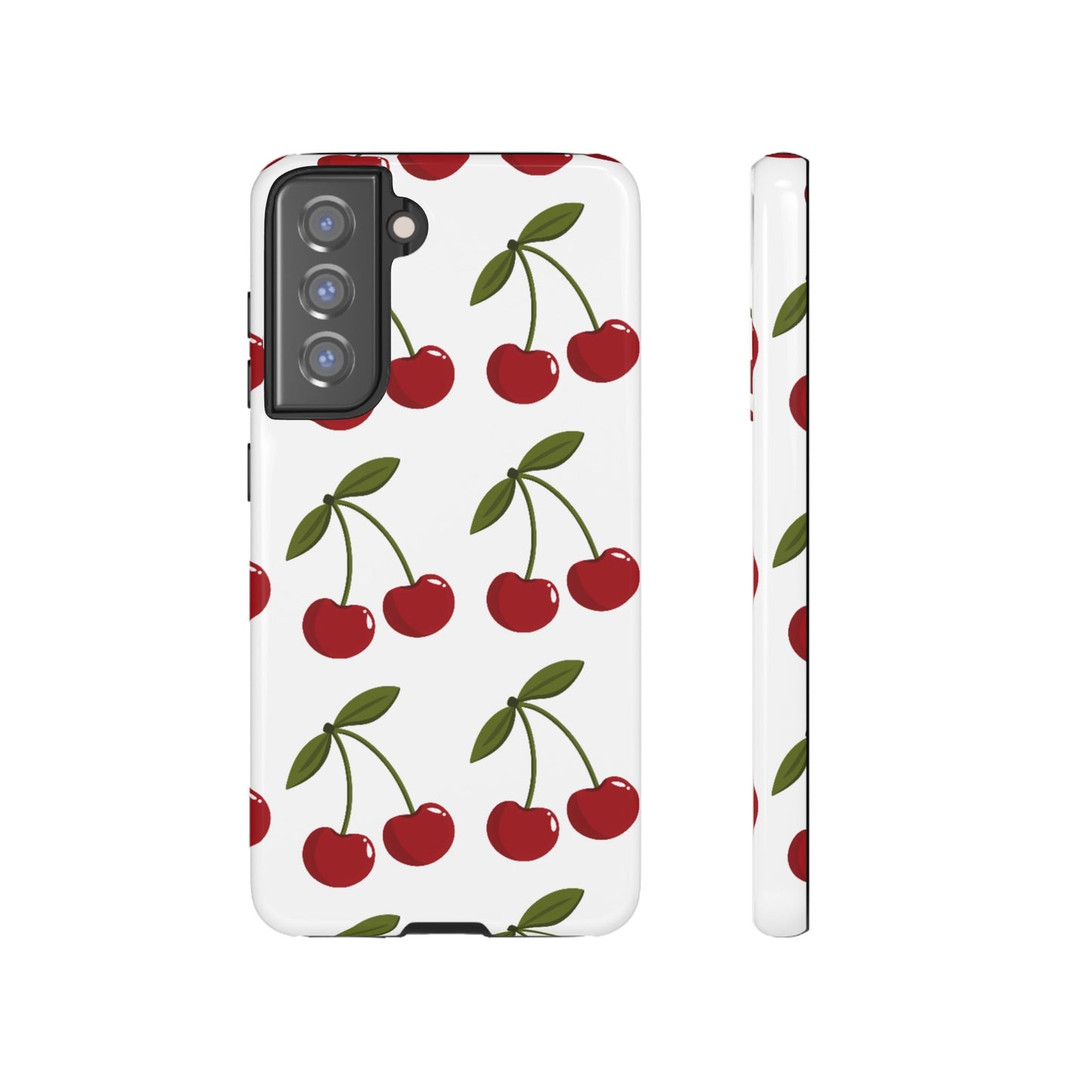 Cherry Pattern Phone Case - Tough Cases with Cute Cherry Design