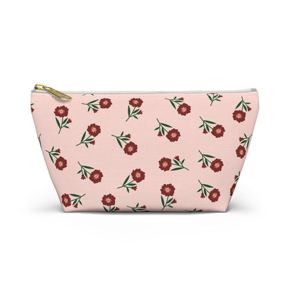 Crimson Bloom Accessory Pouch | Makeup Bag | Travel Organizer