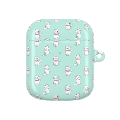 Cute Cat AirPod Case - Mint Green Cat Design for Pet Lovers