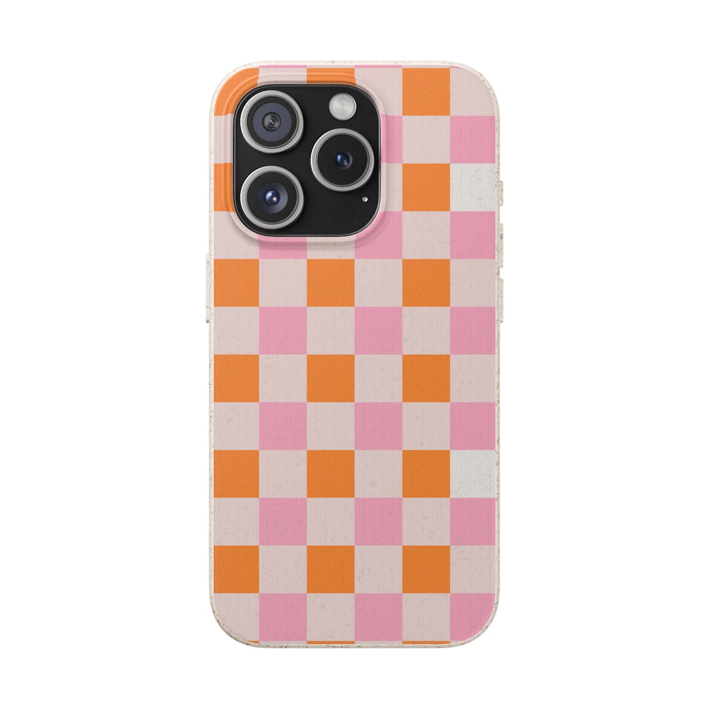 Chic Biodegradable Phone Case - Eco-Friendly Checkered Design, Sustainable Cell Phone Cover, Cute Gift for Environmentalists
