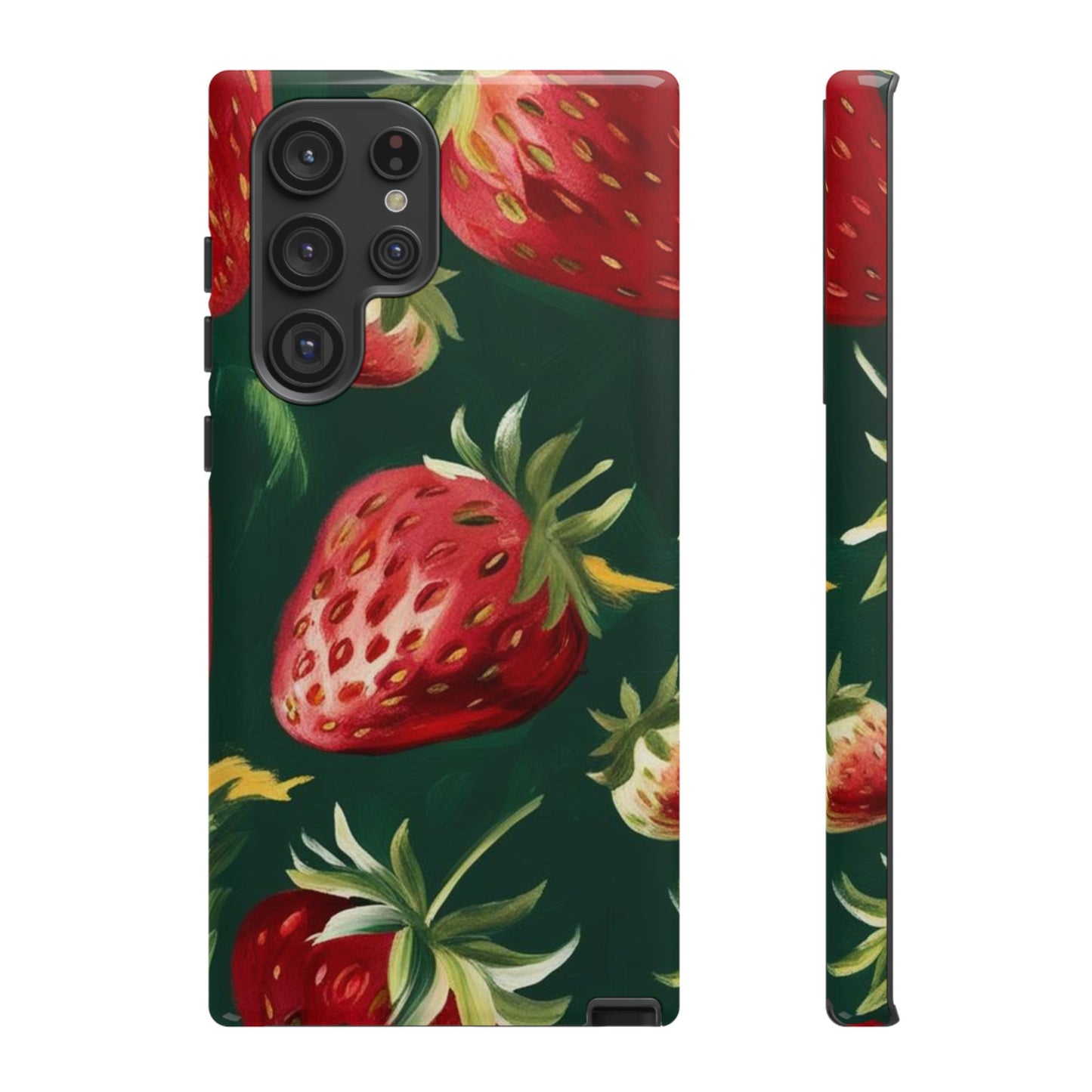 Strawberry Print Phone Case - Stylish Tough Cases for Nature Lovers