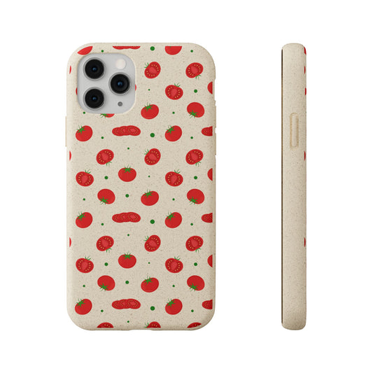 Eco-Friendly Phone Case with Tomato Design, Biodegradable Cases