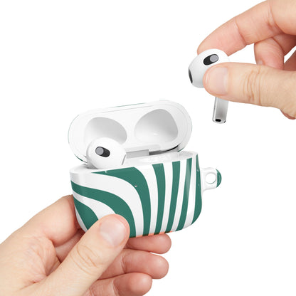 Stylish Green Stripe AirPod Case - Trendy Protective Cover for Music Lovers