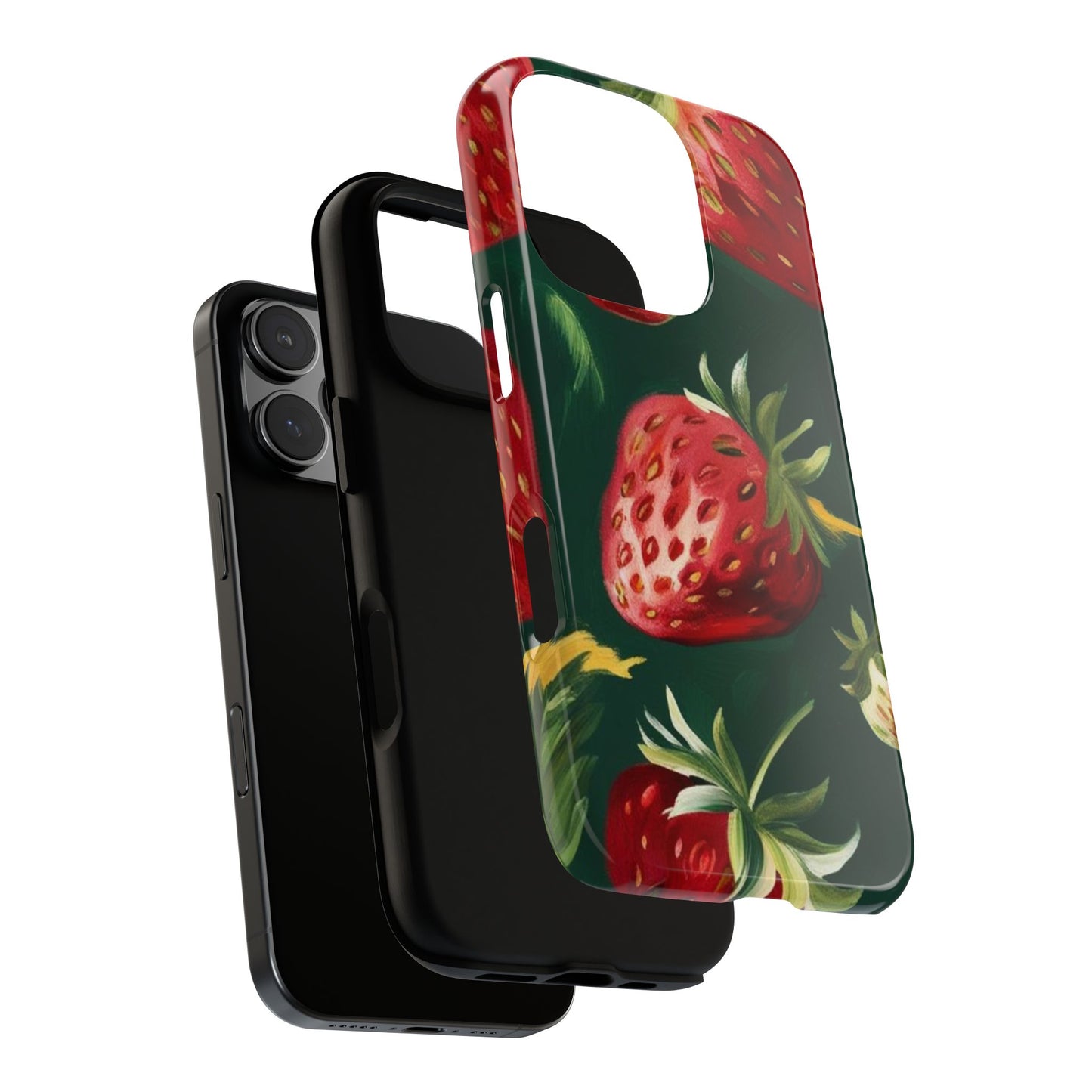 Strawberry Print Phone Case - Stylish Tough Cases for Nature Lovers