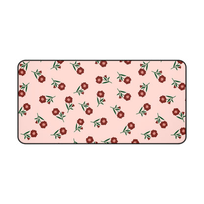 Crimson Bloom Desk Mat