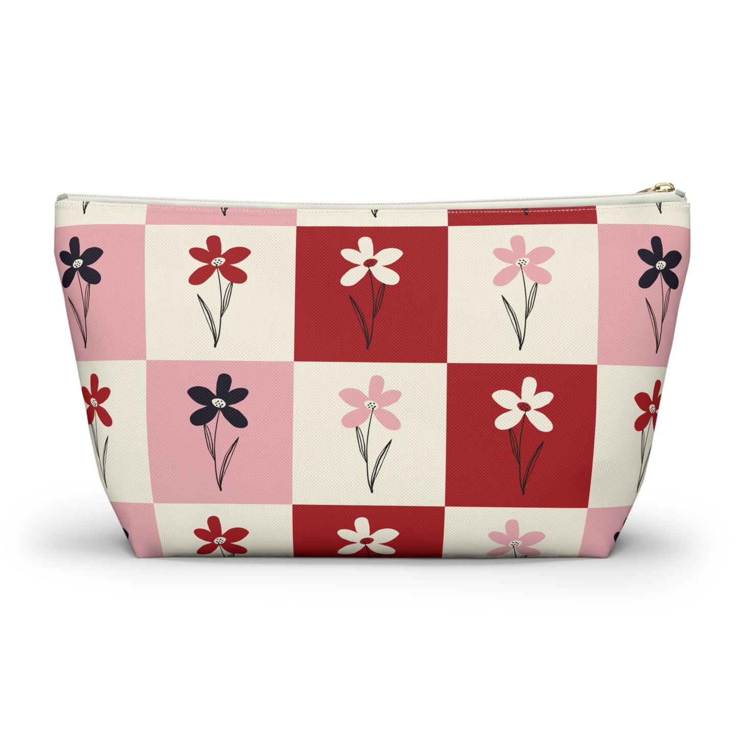 Pop Petal Plaid Accessory Pouch | Travel | Makeup Bag