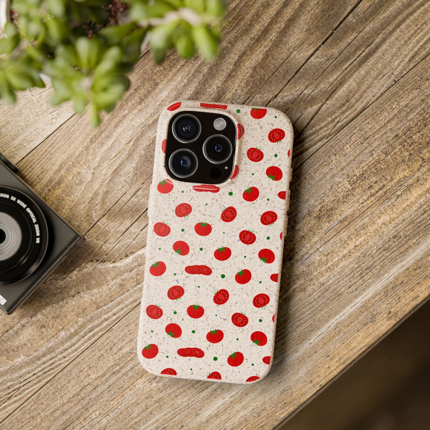 Eco-Friendly Phone Case with Tomato Design, Biodegradable Cases