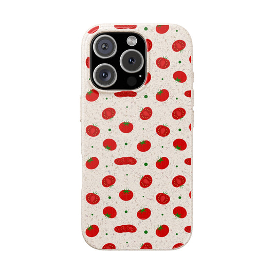 Eco-Friendly Phone Case with Tomato Design, Biodegradable Cases