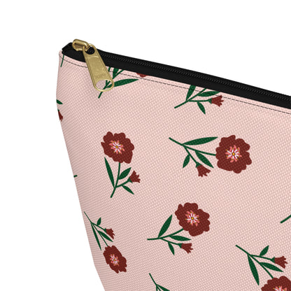 Crimson Bloom Accessory Pouch | Makeup Bag | Travel Organizer