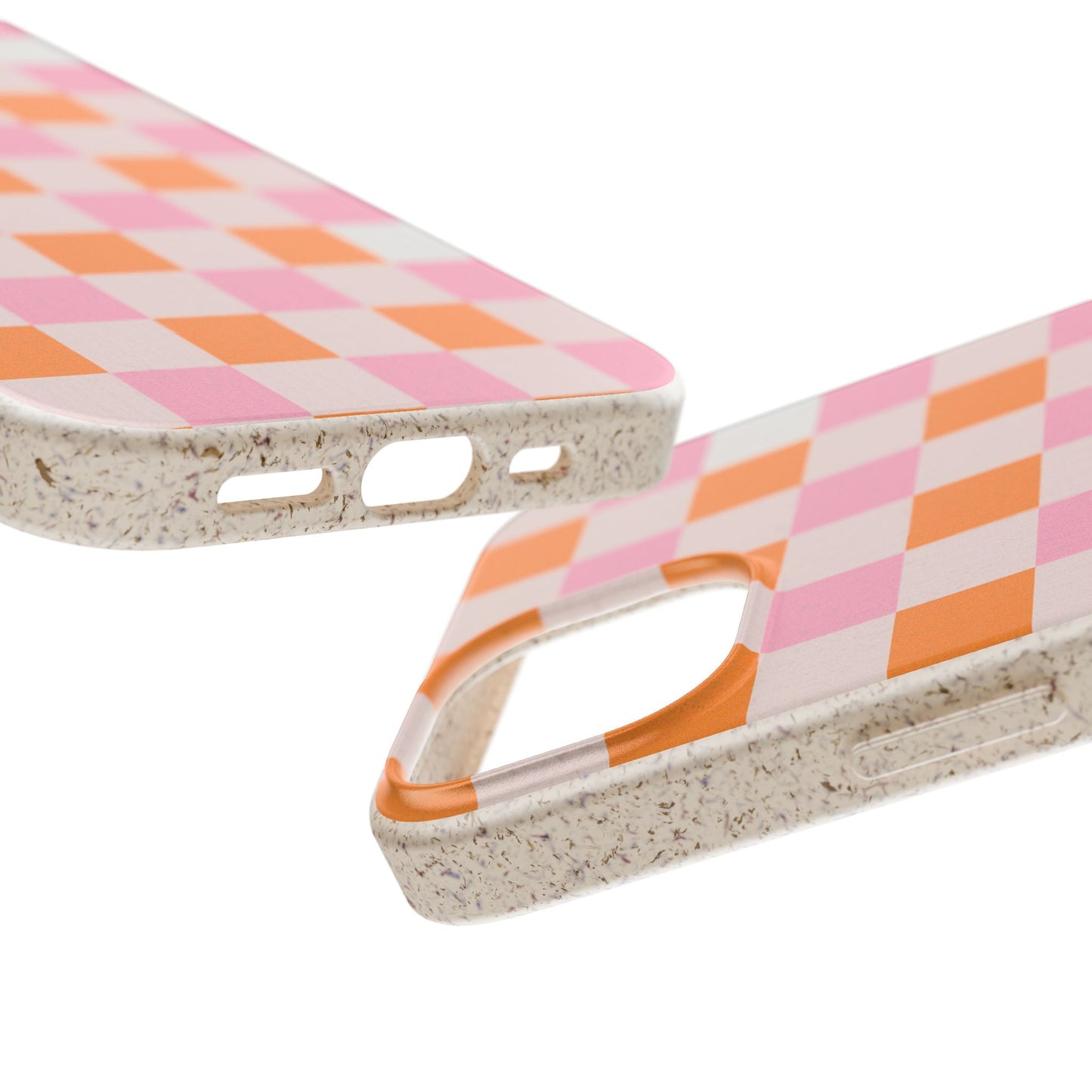 Chic Biodegradable Phone Case - Eco-Friendly Checkered Design, Sustainable Cell Phone Cover, Cute Gift for Environmentalists
