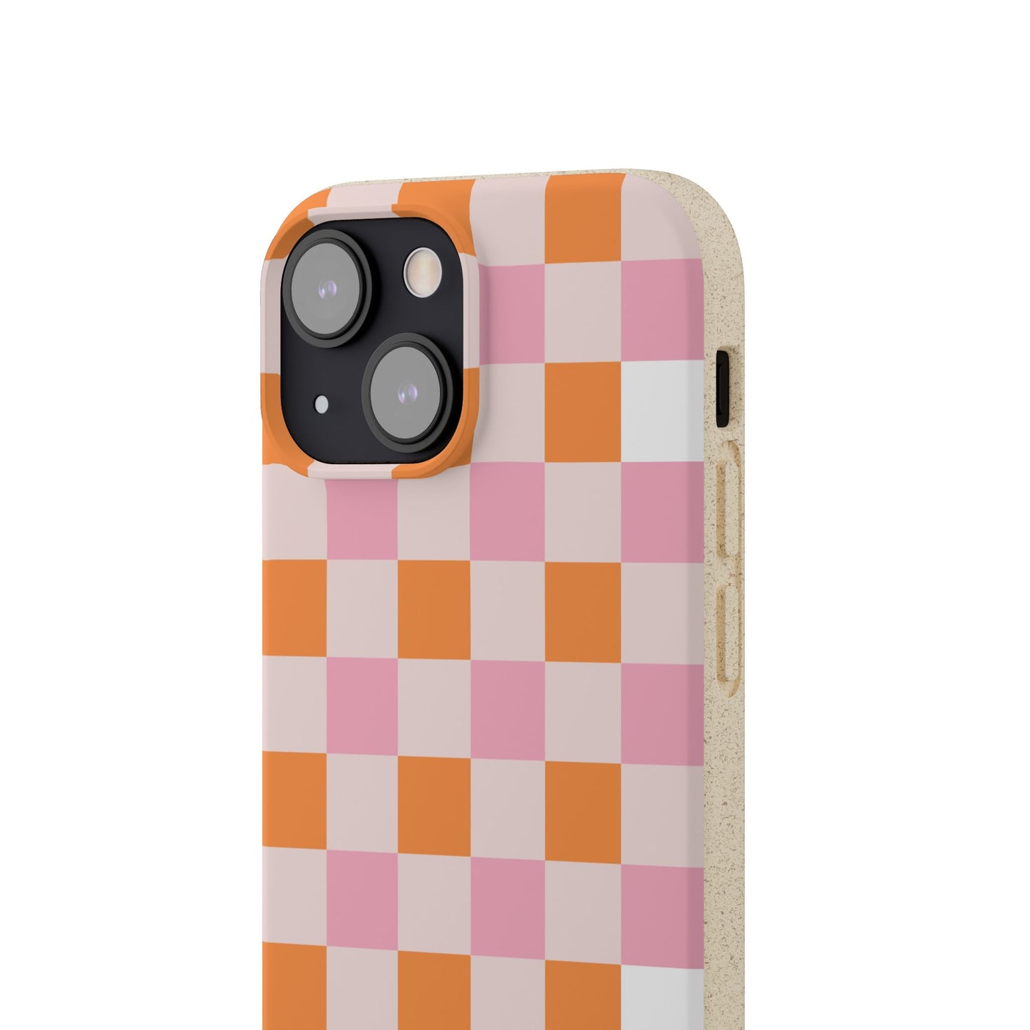 Chic Biodegradable Phone Case - Eco-Friendly Checkered Design, Sustainable Cell Phone Cover, Cute Gift for Environmentalists