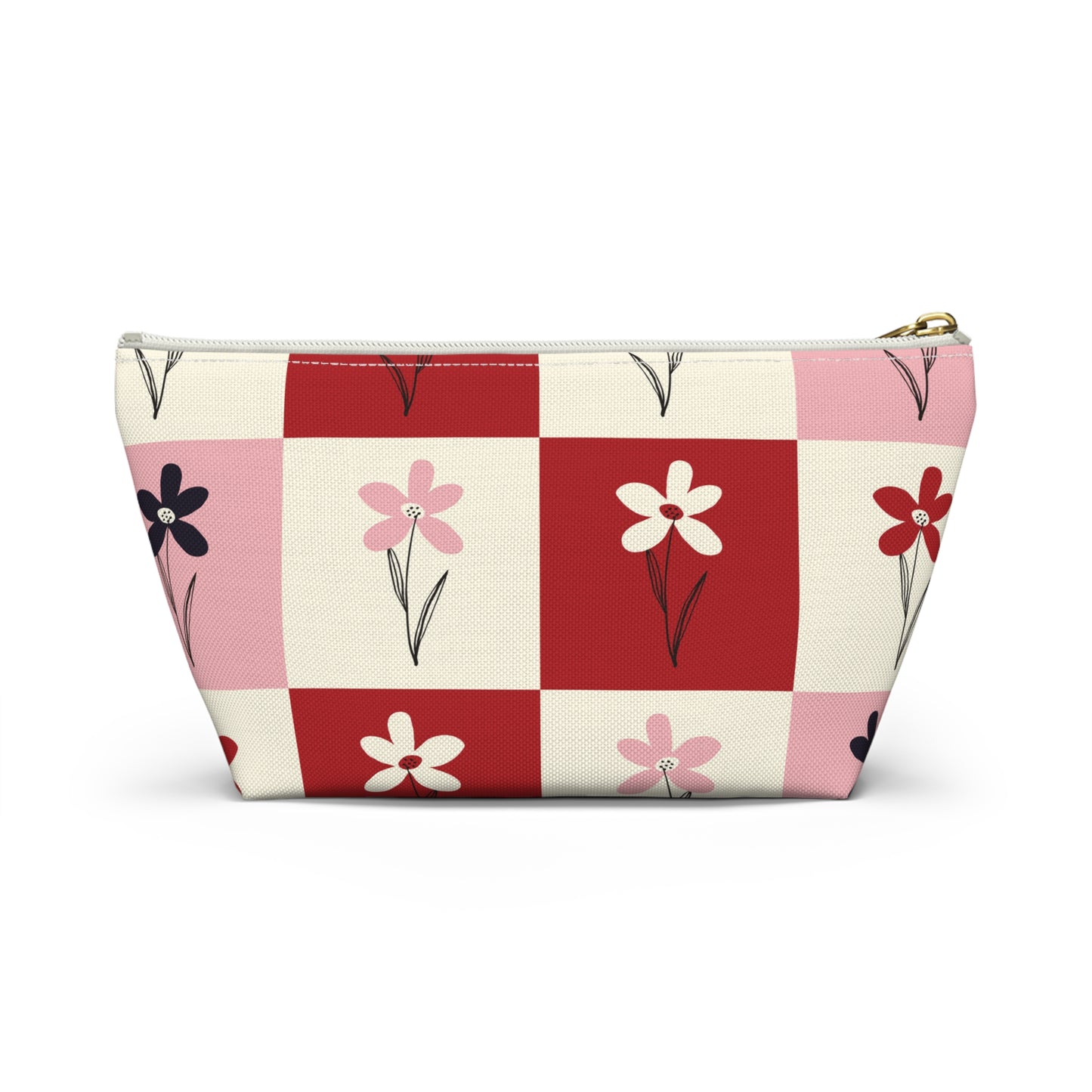 Pop Petal Plaid Accessory Pouch | Travel | Makeup Bag
