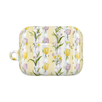 Spring Floral AirPod Case, Yellow Tulip Design, Cute Earbud Cover, Gift for Flower Lovers, Mother's Day Accessories