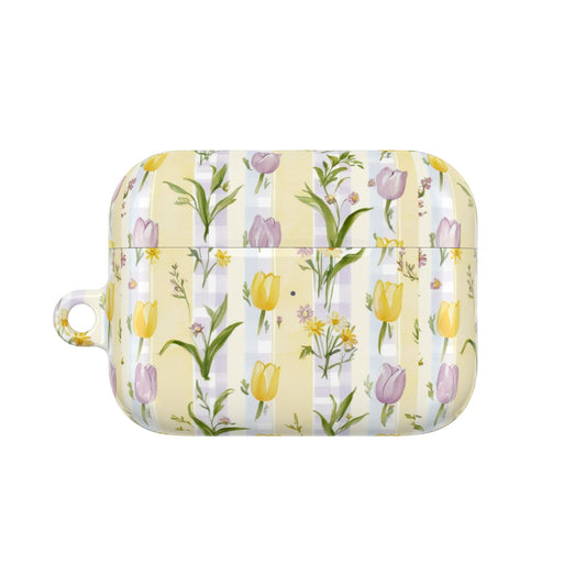 Spring Floral AirPod Case, Yellow Tulip Design, Cute Earbud Cover, Gift for Flower Lovers, Mother's Day Accessories