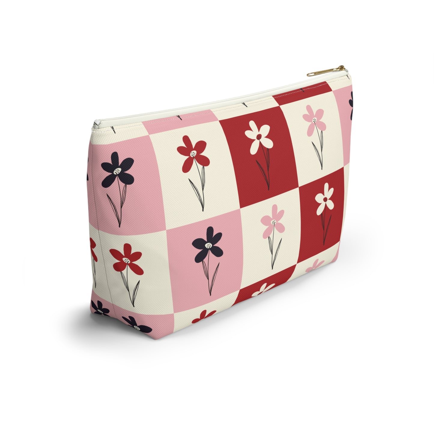 Pop Petal Plaid Accessory Pouch | Travel | Makeup Bag