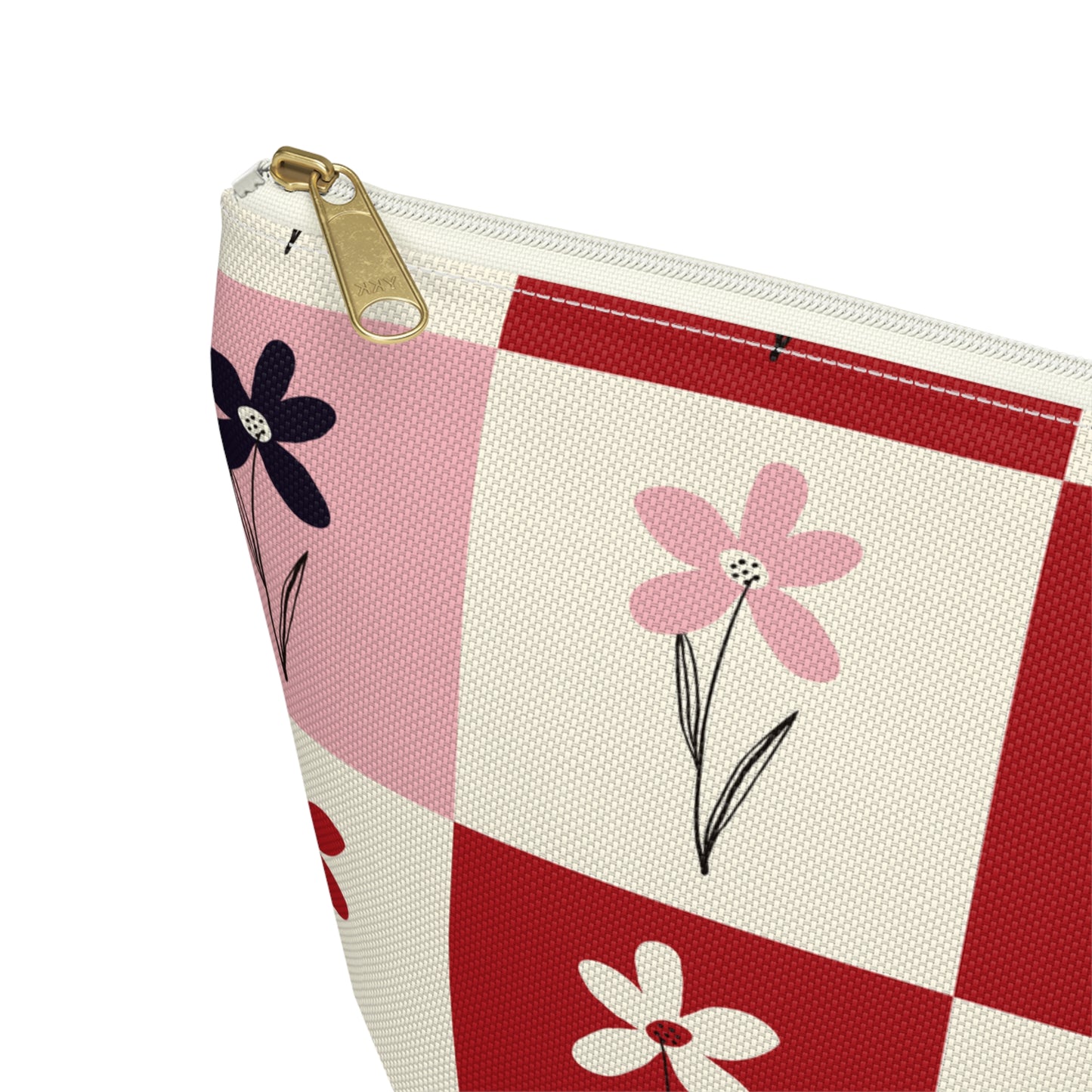 Pop Petal Plaid Accessory Pouch | Travel | Makeup Bag
