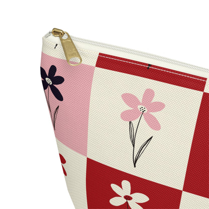 Pop Petal Plaid Accessory Pouch | Travel | Makeup Bag