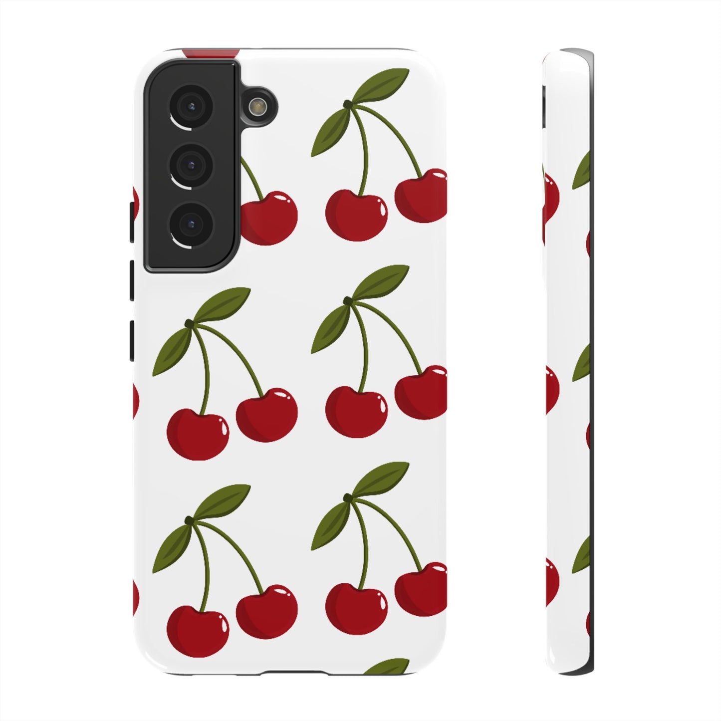 Cherry Pattern Phone Case - Tough Cases with Cute Cherry Design