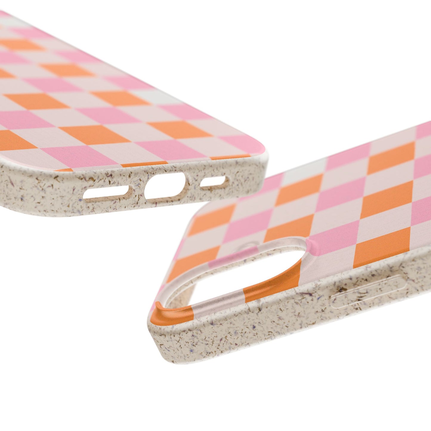 Chic Biodegradable Phone Case - Eco-Friendly Checkered Design, Sustainable Cell Phone Cover, Cute Gift for Environmentalists