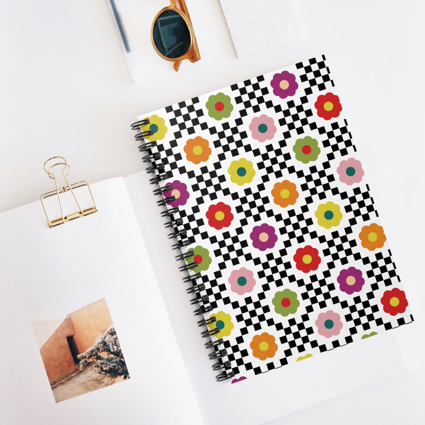 Bloom Check Spiral Spiral Notebook | Ruled | Journal
