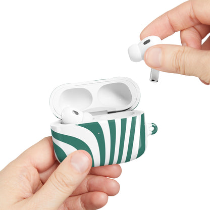 Stylish Green Stripe AirPod Case - Trendy Protective Cover for Music Lovers