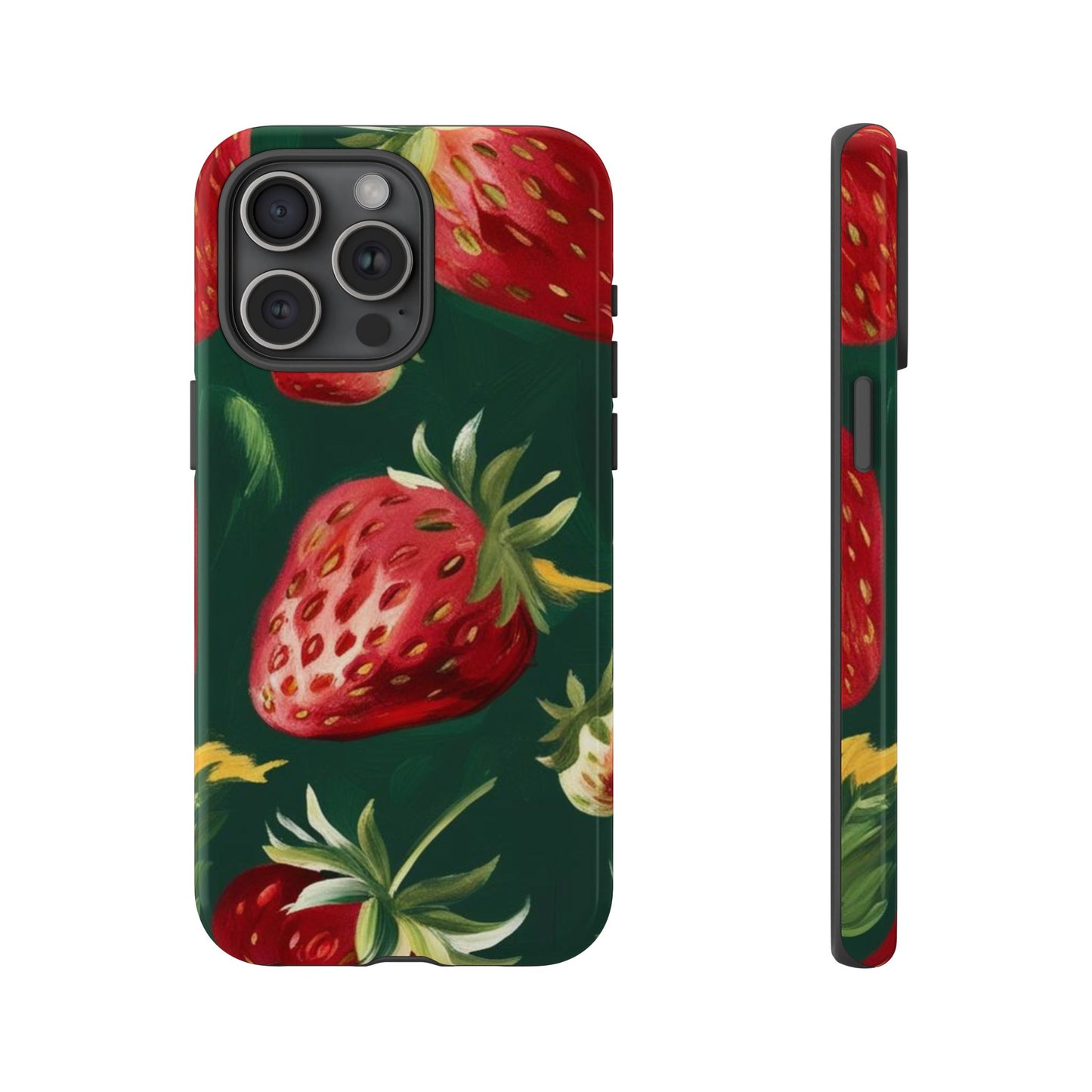 Strawberry Print Phone Case - Stylish Tough Cases for Nature Lovers
