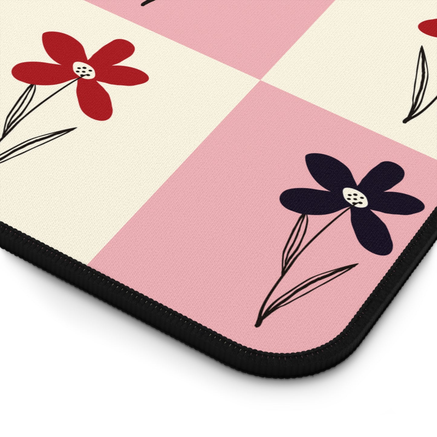 Pop Petal Plaid Desk Mat