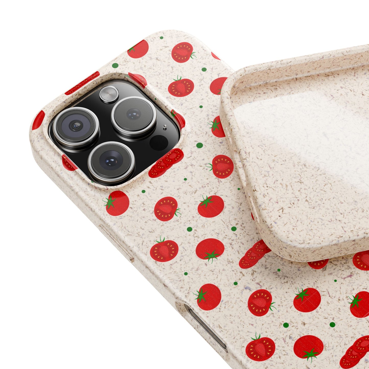 Eco-Friendly Phone Case with Tomato Design, Biodegradable Cases