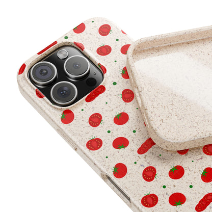 Eco-Friendly Phone Case with Tomato Design, Biodegradable Cases