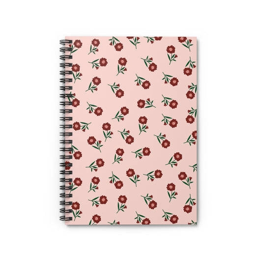 Crimson Bloom Spiral Notebook | Ruled | Journal