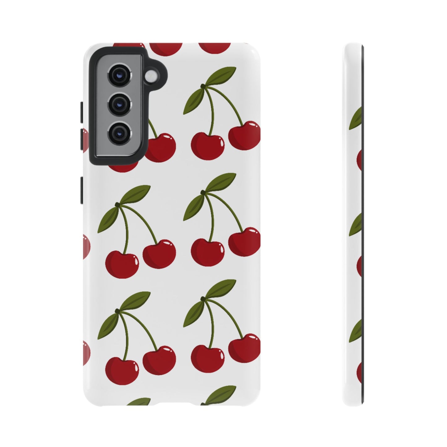 Cherry Pattern Phone Case - Tough Cases with Cute Cherry Design