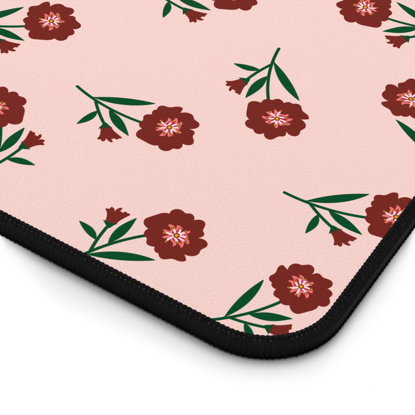 Crimson Bloom Desk Mat