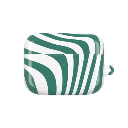Stylish Green Stripe AirPod Case - Trendy Protective Cover for Music Lovers