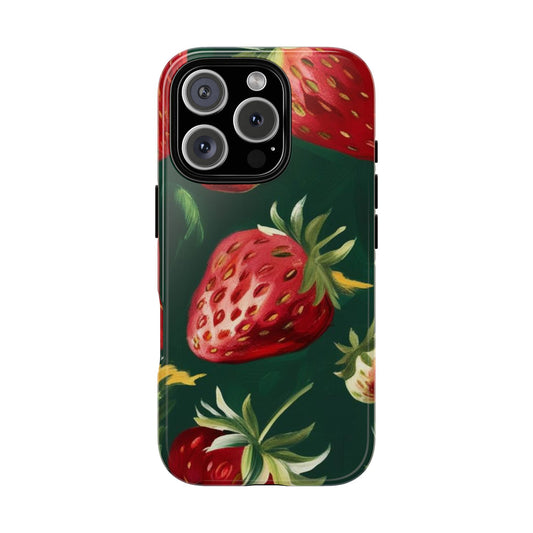 Strawberry Print Phone Case - Stylish Tough Cases for Nature Lovers