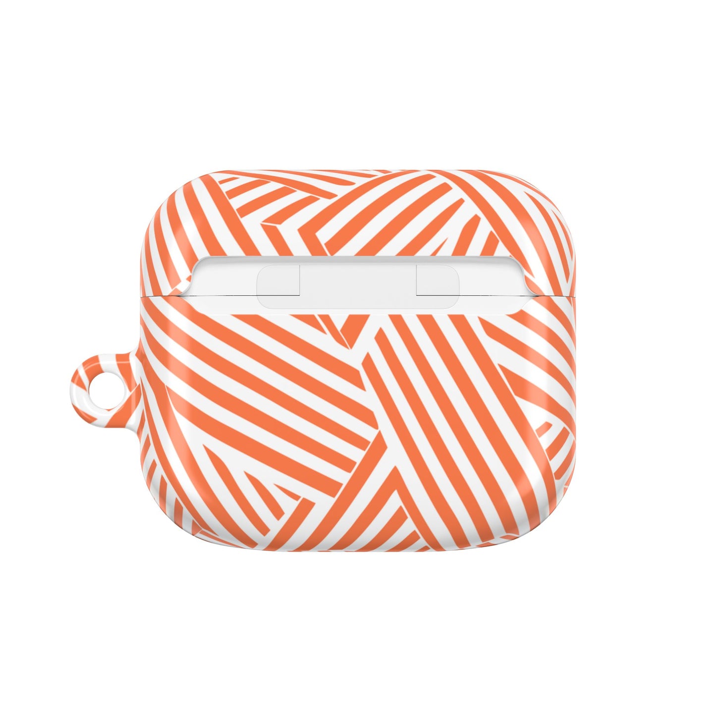 Stylish Orange Striped AirPod Case - Trendy Wireless Earbud Cover