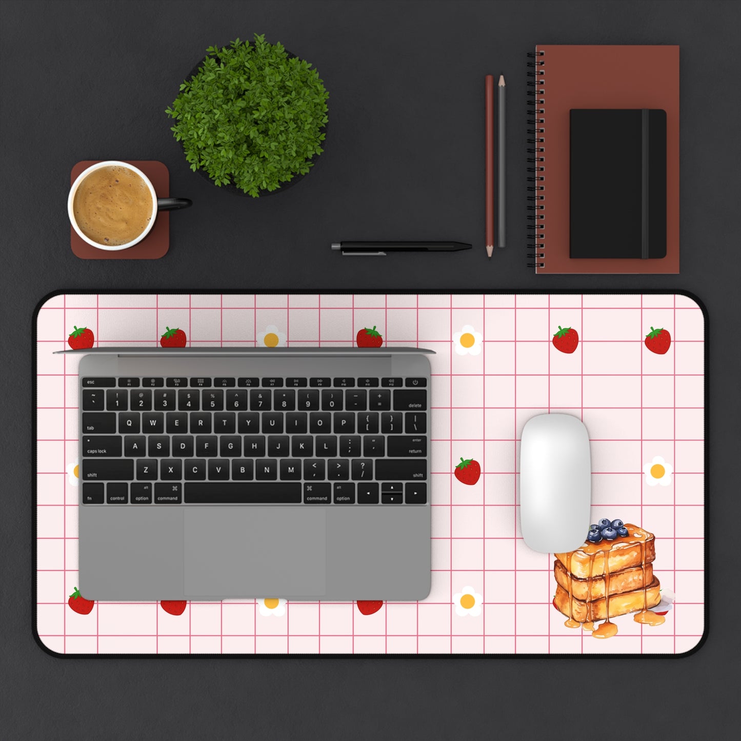 Waffle Me Crazy Desk Mat - Aesthetic Workspace Decor