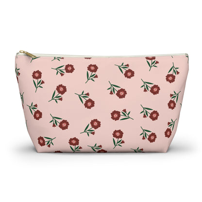 Crimson Bloom Accessory Pouch | Makeup Bag | Travel Organizer