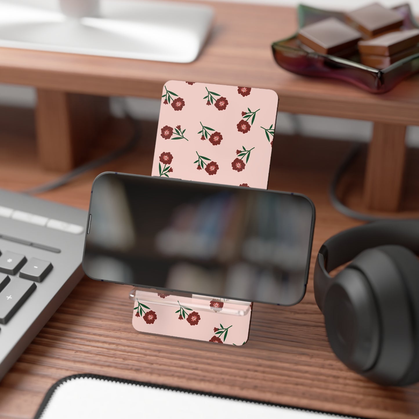 Crimson Bloom Smartphone Stand