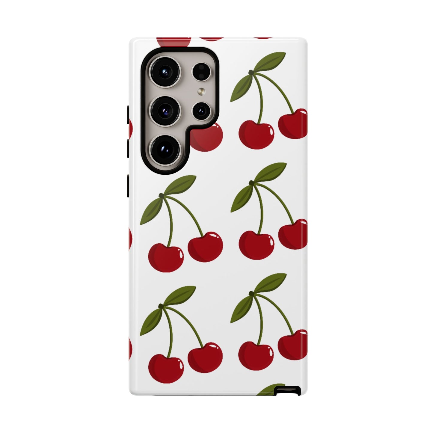 Cherry Pattern Phone Case - Tough Cases with Cute Cherry Design
