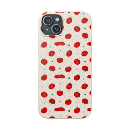 Eco-Friendly Phone Case with Tomato Design, Biodegradable Cases