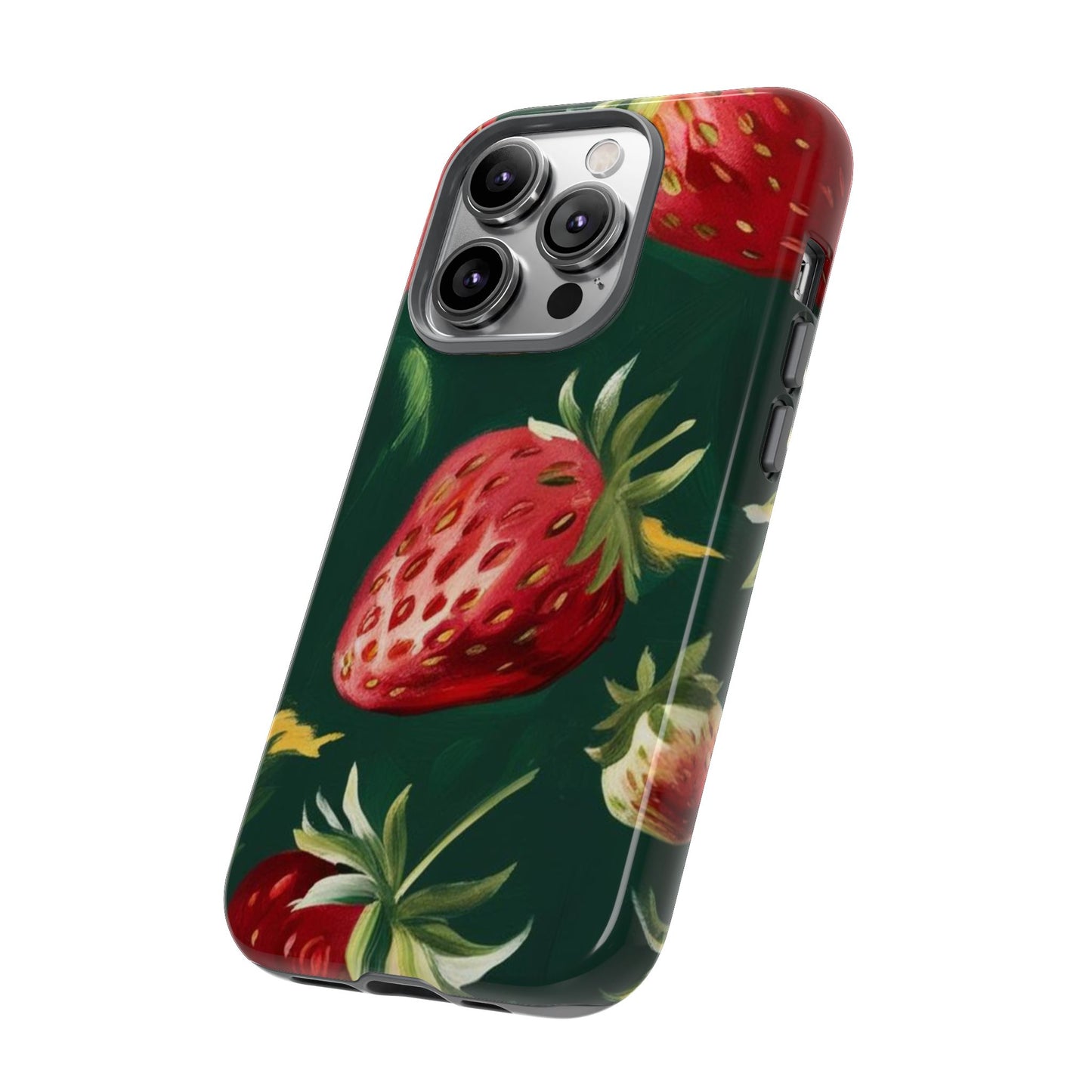 Strawberry Print Phone Case - Stylish Tough Cases for Nature Lovers