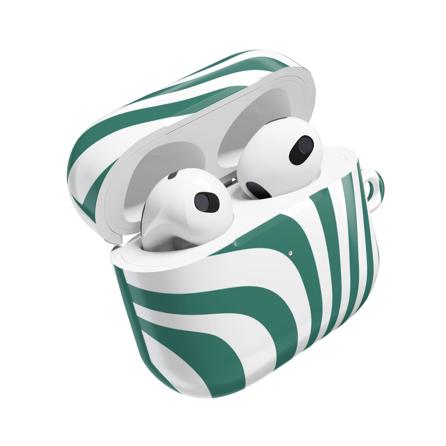 Stylish Green Stripe AirPod Case - Trendy Protective Cover for Music Lovers